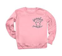 Felpa con cappuccio da donna 2025 a maniche lunghe con fantasma spettrale stampato, abbigliamento invernale e autunnale, rosa, S