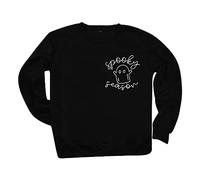 Felpa con cappuccio da donna 2025 a maniche lunghe con fantasma spettrale stampato, abbigliamento invernale e autunnale, Nero , XL