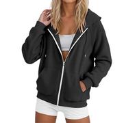 Felpa con cappuccio da donna 2026, a maniche lunghe, con cerniera, per un look stagionale, per il lavoro e il tempo libero, facile da abbinare al guardaroba, casual essenziale, comodo stile quotidiano