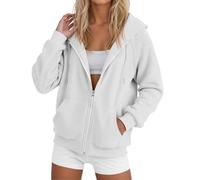 Felpa con cappuccio da donna 2026, a maniche lunghe, con cerniera, per un look stagionale, per il lavoro e il tempo libero, facile da abbinare al guardaroba, casual essenziale, comodo stile quotidiano