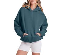 Felpa con cappuccio da donna a maniche lunghe, maglione da donna, invernale, vestibilità ampia, casual, tinta unita, confortevole con tasche, passapunta, pullover chic ed eleganti Streetwear con