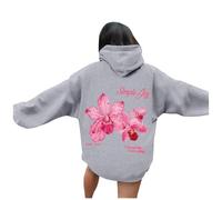 Felpa con cappuccio da donna alla moda con stampa a lettere con cappuccio a maniche lunghe casual con cappuccio sportivo