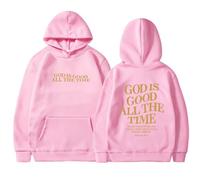 Felpa con cappuccio da donna Christian God Is Good All The Time Y2K a maniche lunghe casual con Gesù 2025 Felpe religiose con cappuccio per adolescenti con lettera grafica anime top I Love Jesus Faith