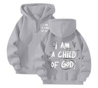Felpa con cappuccio da donna Christian I Am A Child of God Workou cerniera Gesù leggera con cappuccio Felpe Comfort religioso casual sportivo vestibilità ampia maglioni Y2K grafica I Love Jesus Faith