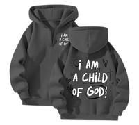 Felpa con cappuccio da donna Christian I Am A Child of God Workou cerniera Gesù leggera con cappuccio Felpe Comfort religioso casual sportivo vestibilità ampia maglioni Y2K grafica I Love Jesus Faith