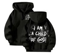 Felpa con cappuccio da donna Christian I Am A Child of God Workou cerniera Gesù leggera con cappuccio Felpe Comfort religioso casual sportivo vestibilità ampia maglioni Y2K grafica I Love Jesus Faith
