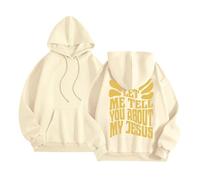Felpa con cappuccio da donna Christian Let Me Tell You About My Jesus Felpa con cappuccio vintage grafica alla moda Dio girocollo casual con cappuccio abiti a maniche lunghe autunno occidentale