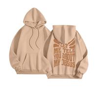 Felpa con cappuccio da donna Christian Let Me Tell You About My Jesus Graphic Trendy Sottile con cappuccio Pullover Felpe con cappuccio Felpe con cappuccio Religioso Autunno Manica Lunga Girocollo