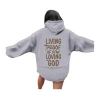 Felpa con cappuccio da donna Christian Living Proof of A Loving God Carino Gesù Preppy con cappuccio Felpe Trust In The Lord Y2K casual grafica spiaggia abiti estivi vestibilità ampia sottile Gesù