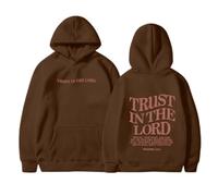 Felpa con cappuccio da donna Christian Trust In The Lord alla moda a maniche lunghe con Gesù vintage con cappuccio top I Love Jesus carino con cappuccio grafica foderato in pile lettera vestiti workou