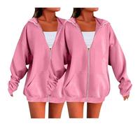 Felpa con cappuccio da donna con cerniera, extra calda, a maniche lunghe, da donna, primavera, autunno, inverno, giacca con cerniera completa, per scuola, autunno, inverno, felpe con tasche, D, XL