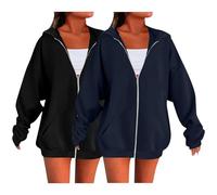 Felpa con cappuccio da donna con cerniera, extra calda, a maniche lunghe, da donna, primavera, autunno, inverno, giacca con cerniera completa, per scuola, autunno, inverno, felpe con tasche, K, L