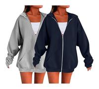 Felpa con cappuccio da donna con cerniera, extra calda, a maniche lunghe, da donna, primavera, autunno, inverno, giacca con cerniera completa, per scuola, autunno, inverno, felpe con tasche, q, XL