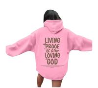 Felpa con cappuccio da donna con scritta "Gesù vivente Proof of A Loving God", in cotone, estiva, casual, cristiana, leggera, pullover con cappuccio, per adolescenti, con grafica da spiaggia, Y2K
