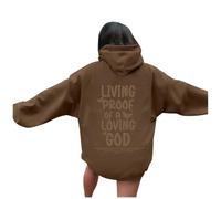 Felpa con cappuccio da donna con scritta "Gesù vivente Proof of A Loving God", in cotone, estiva, casual, cristiana, leggera, pullover con cappuccio, per adolescenti, con grafica da spiaggia, Y2K