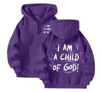 Felpa con cappuccio da donna con scritta in lingua inglese "Jesus I Am A Child of God", vestibilità ampia, con cerniera cristiana, con scritta in lingua inglese "Pray The Lord University", Y2K, con