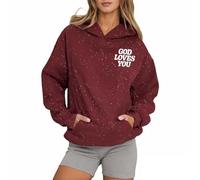 Felpa con cappuccio da donna con scritta "Jesus God Loves You Goth", carina, casual, cristiana, con cappuccio, felpe, pregare il Signore, grafica, Y2K, lettera vestiti backwoods Faith Jesus save, con