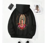 Felpa con cappuccio da donna con stampa della Vergine Maria sul retro, top a maniche lunghe adatto per laurea, ritorno a scuola, laurea, insegnanti, felpa autunnale per il ritorno a scuola L,M,S,XL,XS