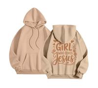 Felpa con cappuccio da donna con stampa di Gesù sul retro Felpe con cappuccio da donna, casual, maglione oversize, felpe per autunno e inverno, calde, maglioni, gilet e felpe leggere traspiranti con