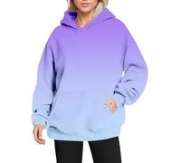 Felpa con cappuccio da donna con stampa grafica vintage, vestibilità ampia, a maniche lunghe, unisex pullover oversize, comoda da indossare per il salotto, Viola, M