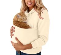 Felpa con Cappuccio da Donna con Tasca per Animali Domestici, Comoda Felpa con Cappuccio a Nido d'Ape, con Tasca a Marsupio, Felpa Invernale Casual per Gli Amanti dei Cani e dei Gatti (27,XL)