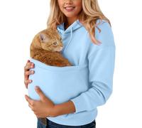 Felpa con Cappuccio da Donna con Tasca per Animali Domestici, Comoda Felpa con Cappuccio a Nido d'Ape, con Tasca a Marsupio, Felpa Invernale Casual per Gli Amanti dei Cani e dei Gatti (29,L)