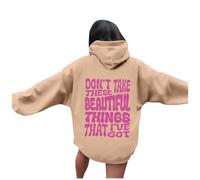 Felpa con cappuccio da donna Don'T Take These Beautiful Things That I'Ve Got con lettera autunnale alla moda essenziale top con cappuccio Y2K grafica casual con cappuccio maglioni Workou Plain Preppy