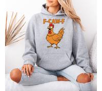 Felpa con cappuccio da donna F-Caw-F Chicken Chickens Animals Funny Farm...