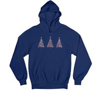 Felpa con cappuccio da donna Festive Christmas Trees Holiday pullover invernale