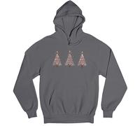 Felpa con cappuccio da donna Festive Christmas Trees Holiday pullover invernale