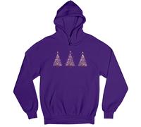 Felpa con cappuccio da donna Festive Christmas Trees Holiday pullover invernale