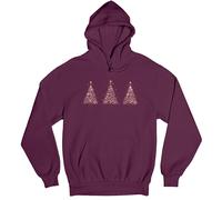 Felpa con cappuccio da donna Festive Christmas Trees Holiday pullover invernale