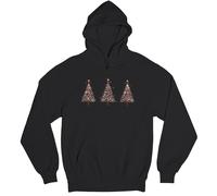 Felpa con cappuccio da donna Festive Christmas Trees Holiday pullover invernale