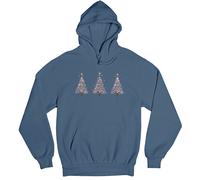Felpa con cappuccio da donna Festive Christmas Trees Holiday pullover invernale