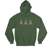 Felpa con cappuccio da donna Festive Christmas Trees Holiday pullover invernale