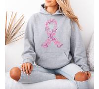 Felpa con cappuccio da donna Fight Believe Faith Hope Strong Brave Breast...