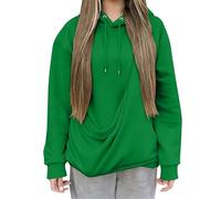 Felpa con cappuccio da donna, gatto, invernale, calda, alla moda, traspiranti, tasca canguro per indossare un gatto con cappuccio tasca canguro con cappuccio top da donna economici 2025, verde, XXL