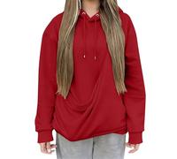 Felpa con cappuccio da donna, gatto, invernale, calda, alla moda, traspiranti, tasca canguro per indossare un gatto con cappuccio tasca canguro con cappuccio top da donna economici 2025, rosso