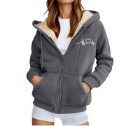 Felpa con Cappuccio da Donna Giacca con Cappuccio da Donna con Cerniera di Base Spessa e Calda Maglione in Pile Maglione Slim Fit Autunno/Inverno Felpa Sportiva Fine Fleece Foderata in Pile Calda