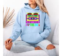 Felpa con cappuccio da donna I Love The 80s 80s Nostalgia Retro Pixel...