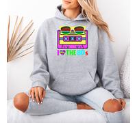Felpa con cappuccio da donna I Love The 80s 80s Nostalgia Retro Pixel...