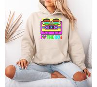 Felpa con cappuccio da donna I Love The 80s 80s Nostalgia Retro Pixel...
