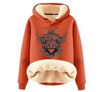 Felpa con cappuccio da donna in pile, con cappuccio, casual, sportiva, a maniche lunghe, termiche, 49., 3XL