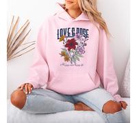 Felpa con cappuccio da donna Love & Rose Happy Mind Happy Life Floral Nature