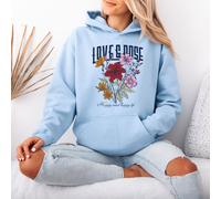 Felpa con cappuccio da donna Love & Rose Happy Mind Happy Life Floral Nature