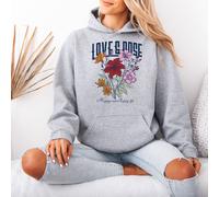 Felpa con cappuccio da donna Love & Rose Happy Mind Happy Life Floral Nature
