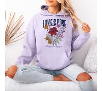 Felpa con cappuccio da donna Love & Rose Happy Mind Happy Life Floral Nature