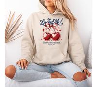 Felpa con cappuccio da donna Lucky Me Cherries Ribbon Self-Care...