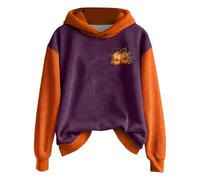 Felpa con cappuccio da donna, oversize, con cappuccio, costume da donna, 2025, graziosa stampa a zucca, felpe, maglioni, top di Halloween, Carnevale, feste, Kawaii Locker Felpe da donna, Vino, L