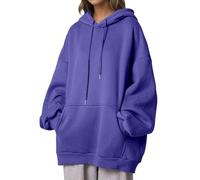 Felpa con cappuccio da donna, oversize, per il tempo libero, adolescente, ragazza, Aesthetic Y2k Hip Hop, con cappuccio, a maniche lunghe, per sport, fitness, attività all'aria aperta, viola chiaro, L